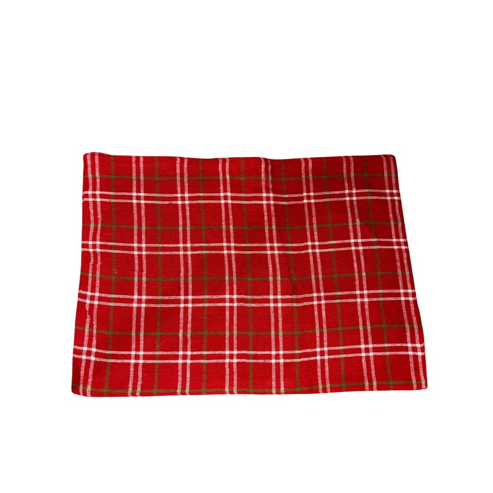 Home Collection Red Plaid Placemats Set of‎ 7 Cotton Blend Table Decor